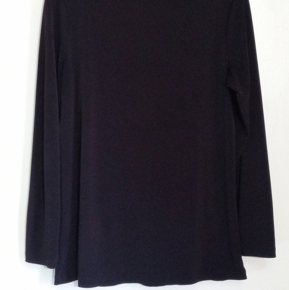 Susan Graver black mock neck long sleeve top - Picture 8 of 8